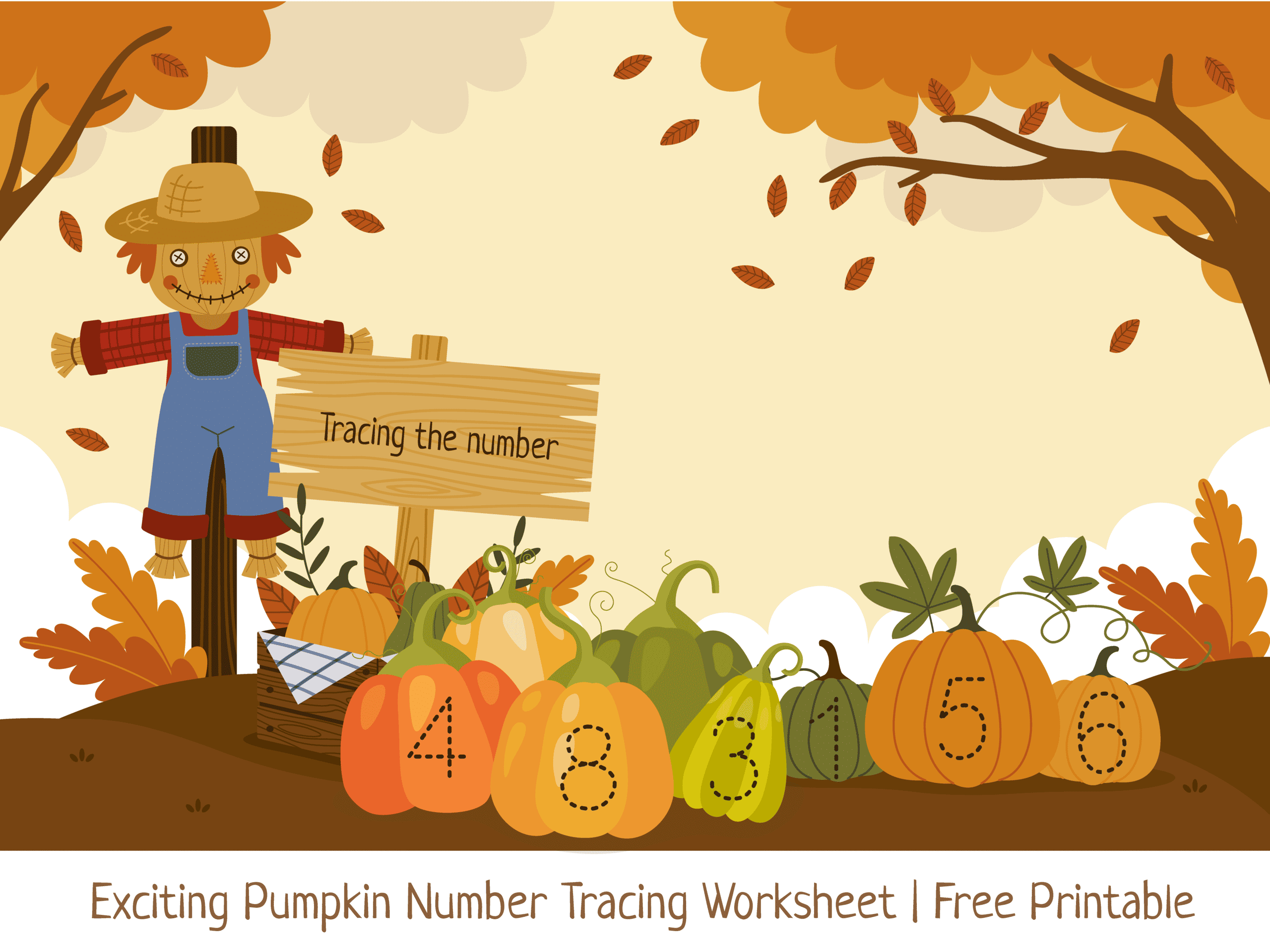 6 Free Pumpkin Number Tracing Worksheet | Fun Activities