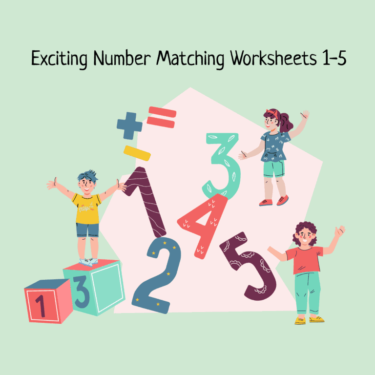 Number Matching Worksheets 1-5 Overview