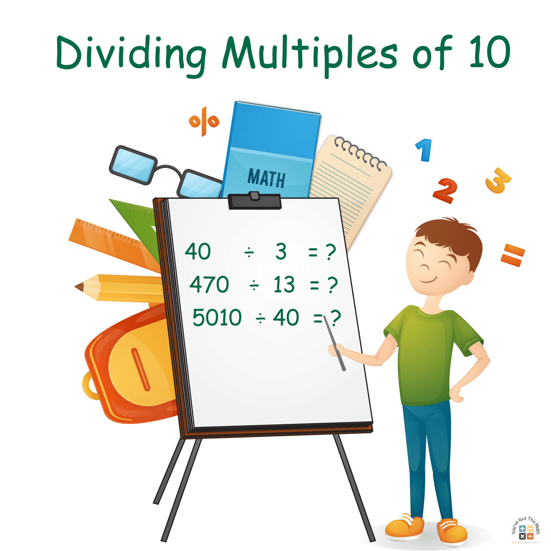 5 Free Dividing Multiples of 10 Worksheets