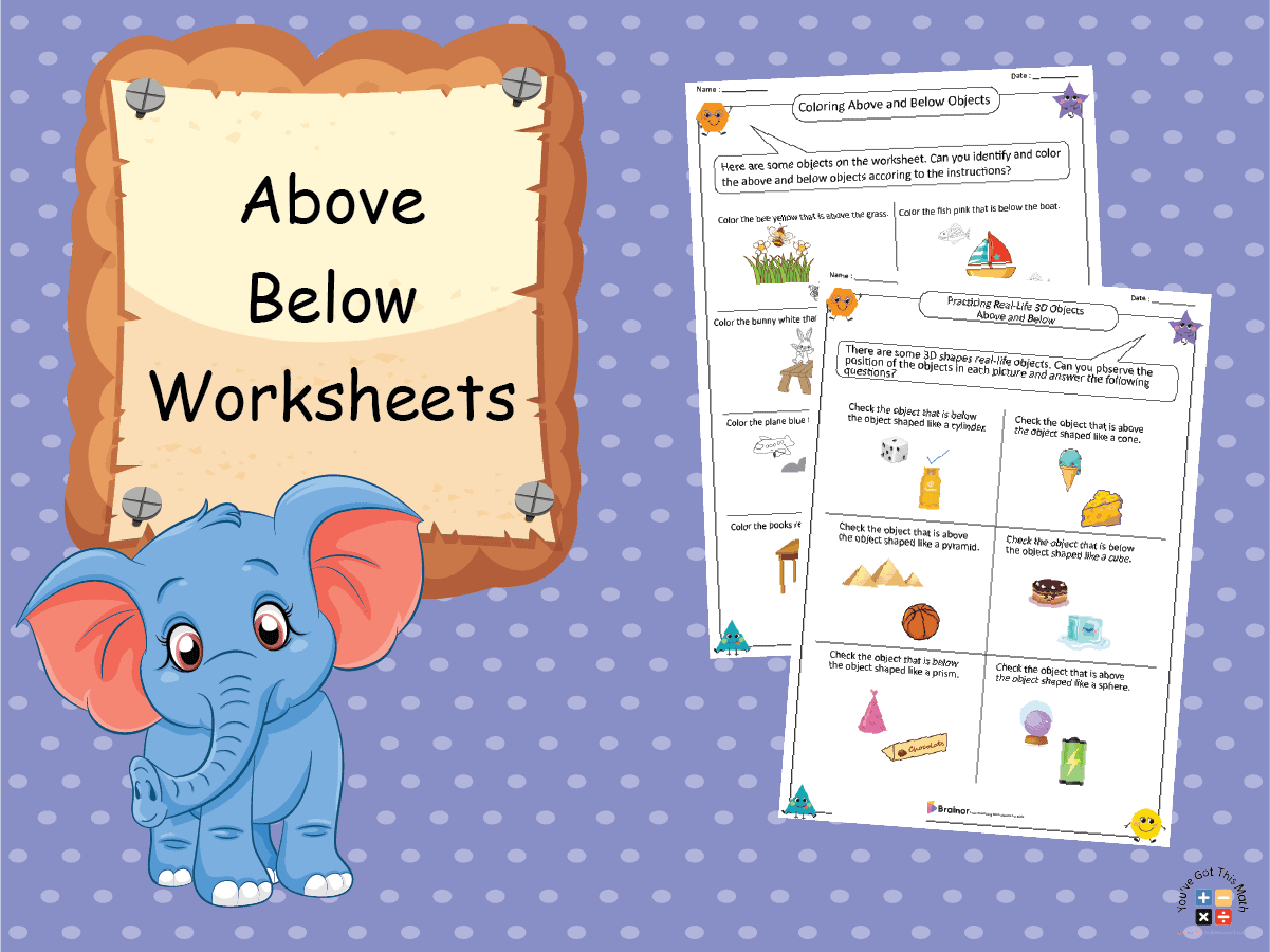 30 Above Below Worksheets | Free Printable