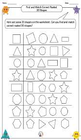 Find and Match Correct Rotated 2D Shapes Worksheet