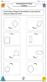 Finding Rotated and Original 2D Shapes Worksheet