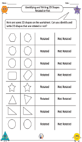 Identifying and Writing 2D Shapes Rotated or Not Worksheet