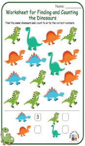 Worksheet for Finding and Counting the Dinosaurs