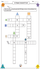 2D Shapes Crossword Puzzle Worksheet 