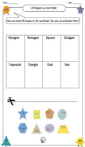 2D Shapes Cut and Paste Worksheet 