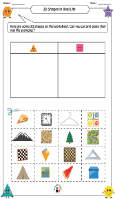 2D Shapes in Real Life Worksheet 