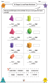 3D Shapes Cut and Paste Worksheet