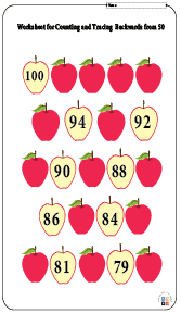 counting backwards from 100 worksheets