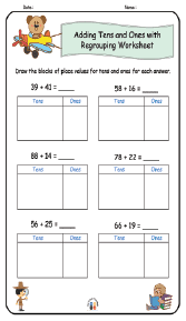 Adding Tens and Ones with Regrouping Worksheet