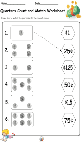 Quarters Count and Match Worksheet