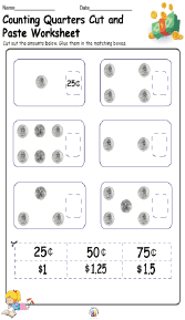 Counting Quarters Cut and Paste Worksheet