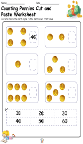 Counting Pennies Cut and Paste Worksheet