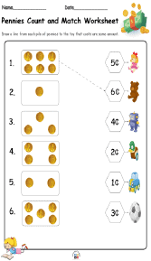Pennies Count and Match Worksheet