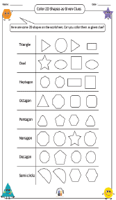 Coloring 2D Shapes as Given Clues Worksheet 