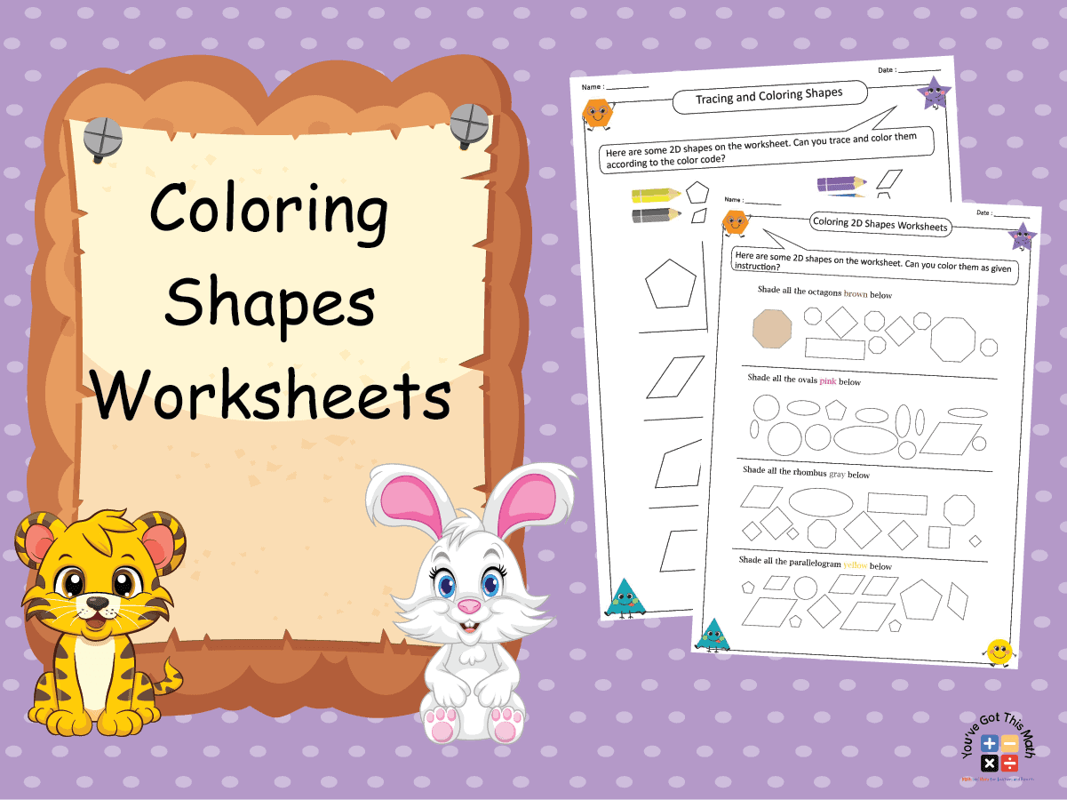 30+ Coloring Shapes Worksheets | Free Printable