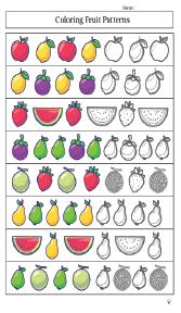 Coloring Truck, Fruit, and Insect Patterns Worksheets