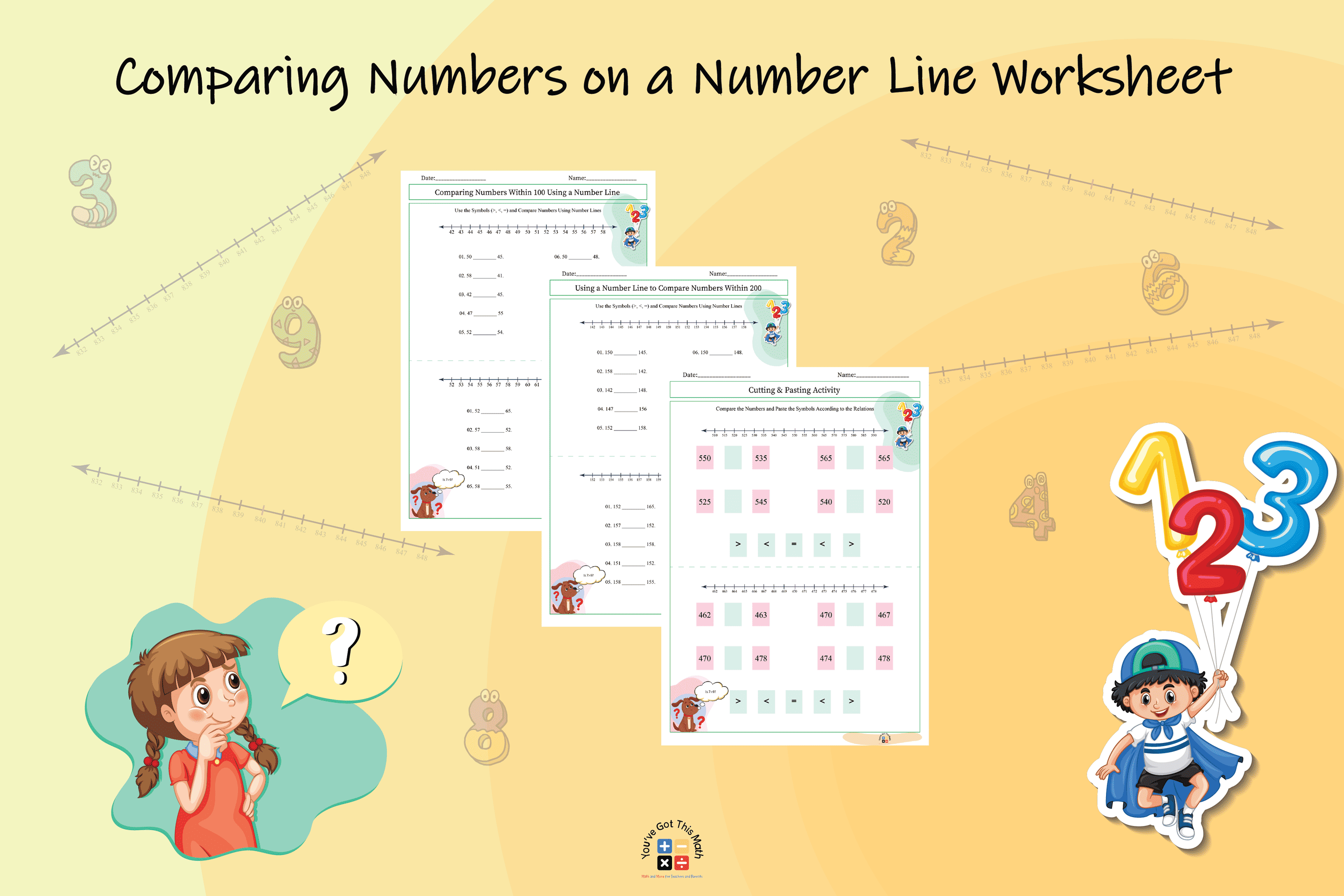 15 Free Comparing Numbers on a Number Line Worksheet