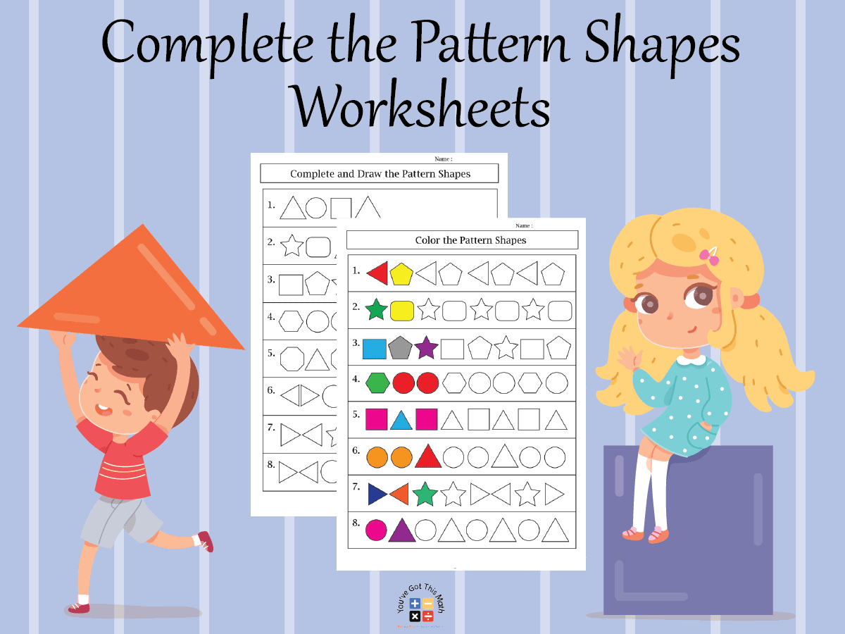 10 Complete the Pattern Shapes Worksheets | Free Printable