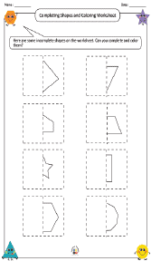 Completing Shapes and Coloring Worksheet