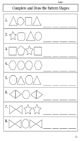 Completing and Drawing the Pattern Shapes Worksheet
