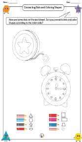 Connecting Dots and Coloring Shapes Worksheet