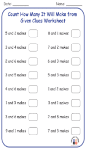 Count How Many It Will Make from Given Clues Worksheet 