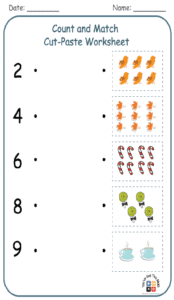 Count and Match Cut-Paste Worksheet