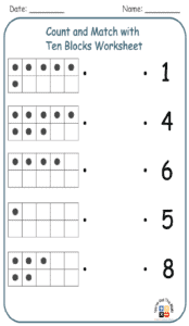 Count and Match with Ten Blocks Worksheet 