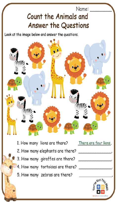 20 Free How Many Animals Worksheet