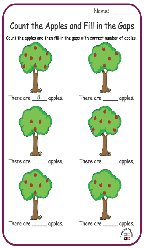 10+ Fun Apple Counting Worksheets | Free Printable