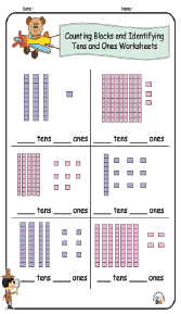Counting Blocks and Identifying Tens and Ones Worksheets