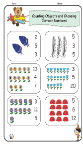 Counting Objects and Choosing Correct Numbers Worksheets
