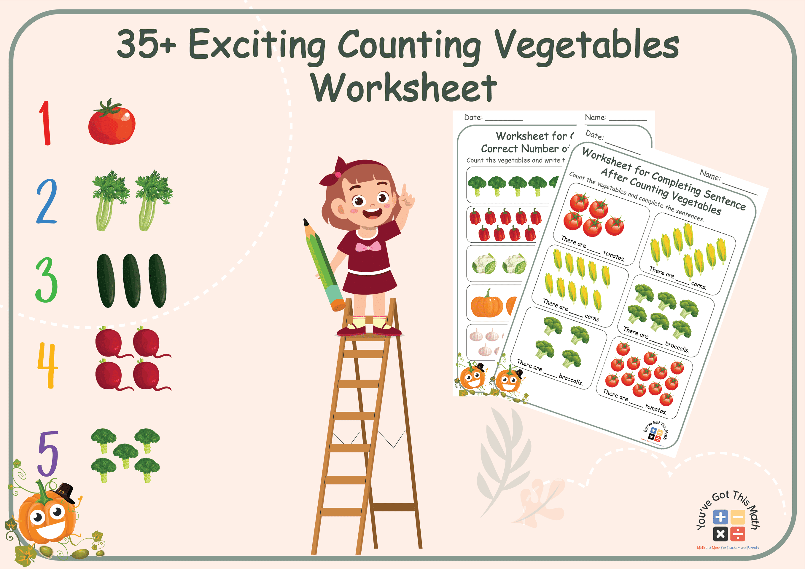 35+ Exciting Counting Vegetables Worksheet