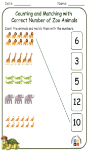 Counting and Matching with Correct Number of Zoo Animals