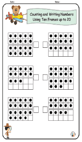Counting and Writing Numbers Using Ten Frames up to 20 Worksheets