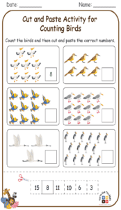 Cut and Paste Activity for Counting Birds 