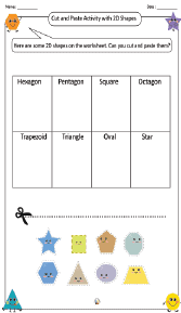 Cut and Paste Activity with 2D Shapes Worksheet 