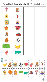 Cut and Paste Game Worksheet for Sorting Patterns
