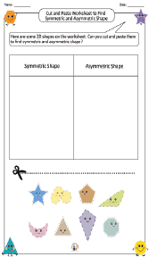 Cut and Paste Worksheet to Find Symmetric and Asymmetric Shape