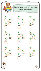 Decomposing Numbers and Place Value Worksheets