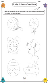 Drawing 2D Shapes to Create Picture Worksheet