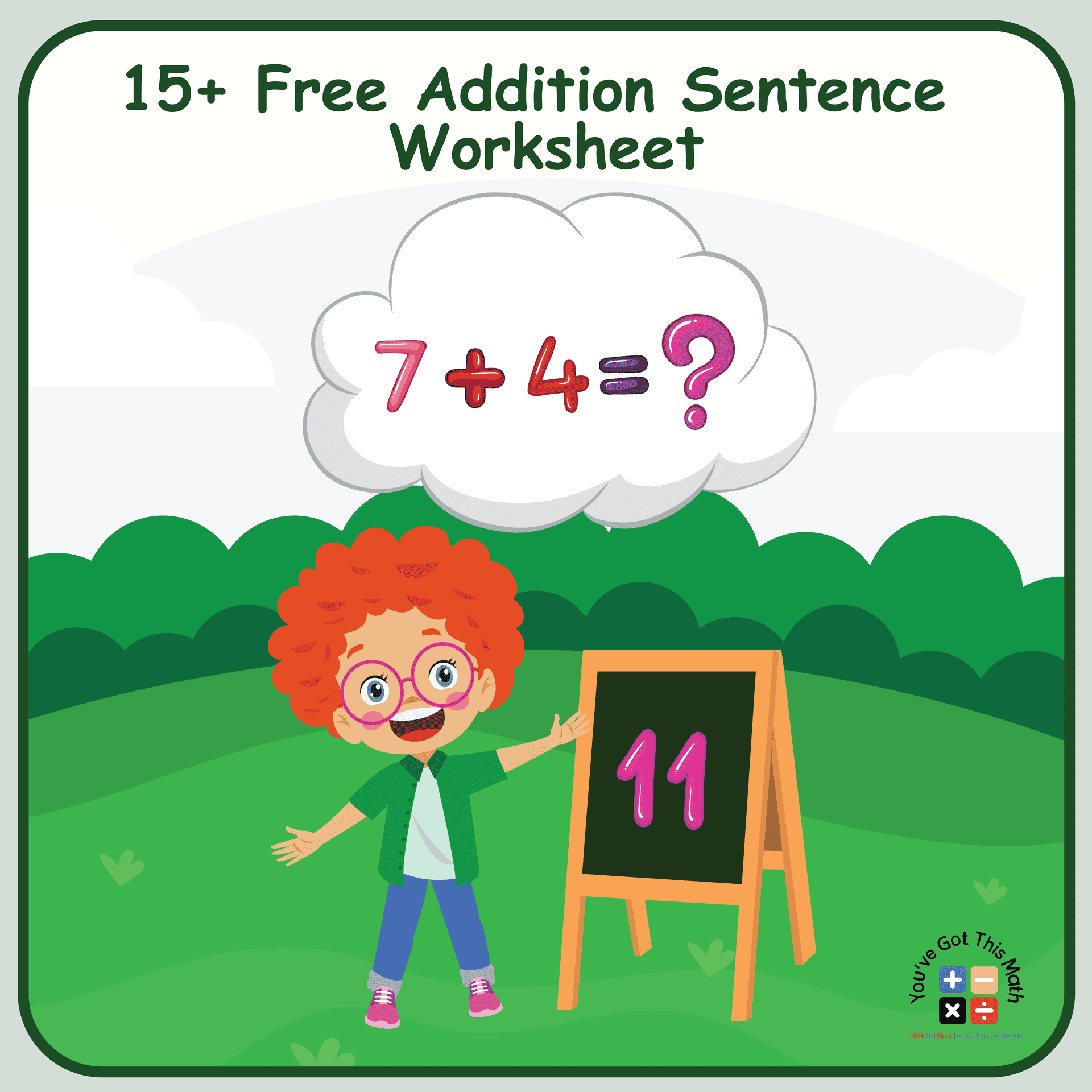 15+ Free Addition Sentence Worksheet | Free Printable
