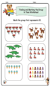 Finding and Marking the Group in Tens Worksheet
