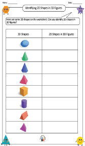 Identifying 2D Shapes in 3D Figures Worksheet 