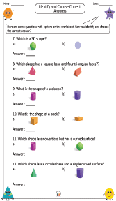 Identifying and Choosing Correct Answers Worksheet