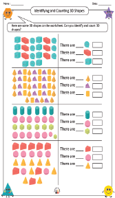 Identifying and Counting 3D Shapes Worksheet 