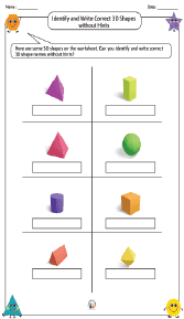 Identifying and Writing Correct 3D Shapes without Hints Worksheet