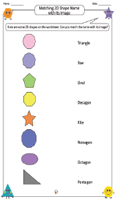 Matching 2D Shape Name with Its Image Worksheet 