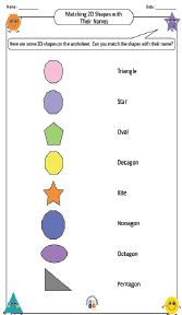 Matching 2D Shapes with Their Names Worksheet
